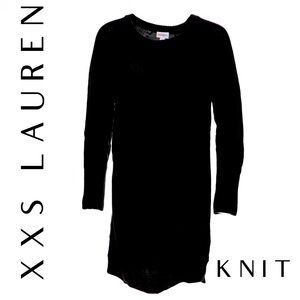 NWT Lularoe Lauren Sweater Dress Size XXS Knit Black